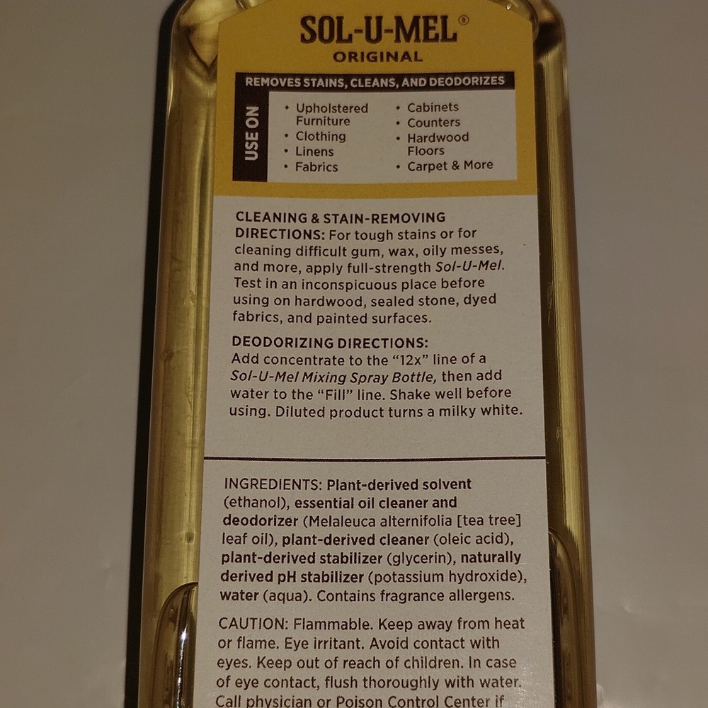 ECOSENSE Sol-U-Mel 3-N-1 Cleaner Original Scent Stain Remover Concentrate 8fl.oz - Picture 4 of 16